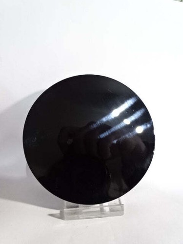 Black obsidian plate - black,