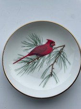 Crown Staffordshire Red Cardinal  Pin Dish/Small Decorative Plate 