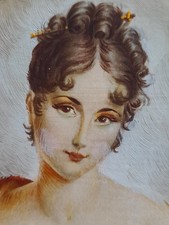 Oils On Copper Portrait Miniature Painting Of Princess Pauline Bonaparte 1 Of 2.