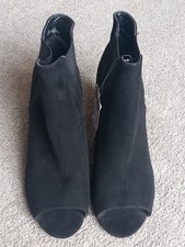 Tu Ladies Faux Suede Open Toe Boots Size 7 BNWT