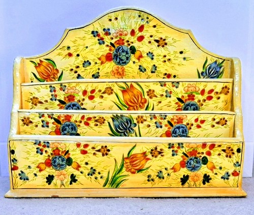 Vintage hand painted wooden - painted,