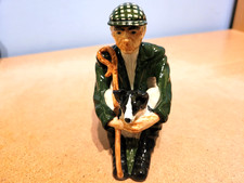 Shebeg Pottery IOM Figurine: Shepherd with his Dog, Signed D Thomson. Mint Cond.