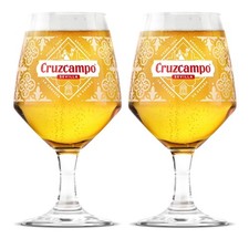 2x Cruzcampo Chalice Beer