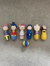 Vintage NODDY Toy land skittle bowling soft toy set