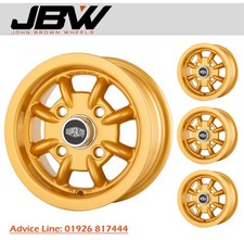 5"x10" JBW Superlite Classic Mini GOLD ALL OVER Alloy Wheels x1
