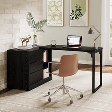 Black L-Shaped Computer Desk