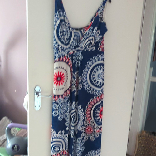 Quiz blue geometric maxi dress - geometric,