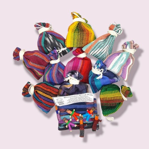 Straw guatemalan worry dolls - straw,