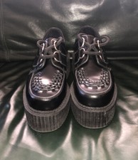 Womens Underground Wulfrun Original Single Sole Shoe Black Creeper US 4
