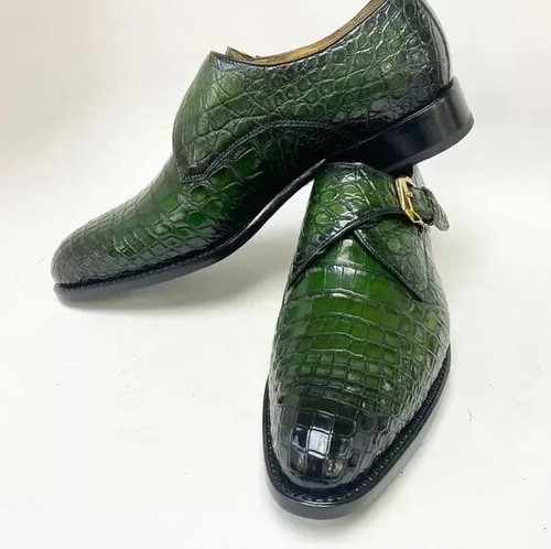 Handmade mens green crocodile - mens,