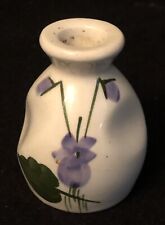 Vintage London Pottery Delavelle Violet Water Vase Devon Violets Import