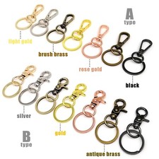 Lobster Swivel Keychain Car Key ring Clasp Clip Trigger Snap Hook + Split Ring