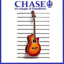Chase SW206CECS Electro Acoustic Guitar Small Body Folk Cutaway Steel Strings --