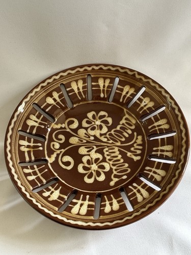 Brown pierced art - pottery, bowl