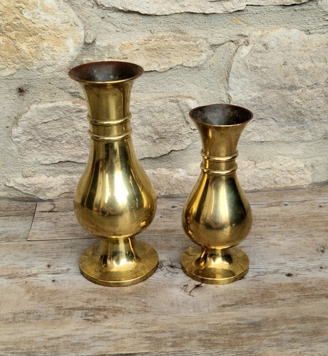 Antique brass altar vases - antique,