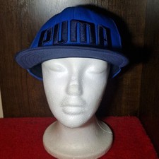 Puma 3D Embroidered Logo Flat-Brim Snapback Cap – Blue/Navy Streetwear Hat
