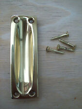 SOLID BRASS FLUSH RECESSED DOOR  DRAWER CUPBOARD CABINET ETC PULL HANDLE