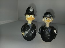 Eggbert Figures Depicting Police Ms Fuzz (Sticker) & Old Bill (No Sticker) Used