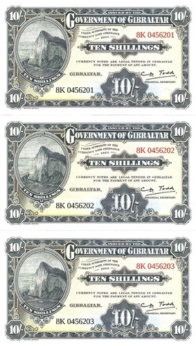 Gibraltar shillings 2018 - 3x,
