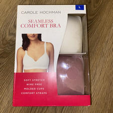 Boxed Carole Hochman Sz L 2-pack (White&Mauve) Seamless Comfort Wireless Bra