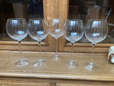 Unusual Round Wine Glasses x 5