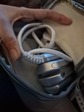 Vintage Silver Electric Fold Travel Beauty Hair Styler Straightener In Bag Case