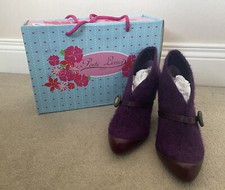 Poetic Licence Purple Felted Open for Business Bootie Shoes EUR 38 UK 5 NEW