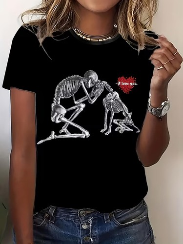 Skull print round - neck, shirt