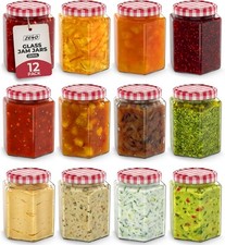 12 x JAM JARS 250ML WIDE MOUTH
