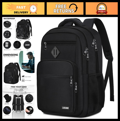 Stylish black backpack - backpack, men