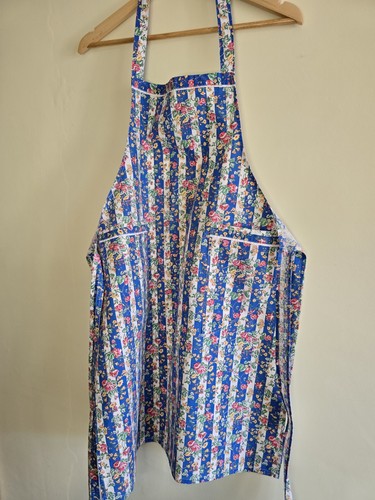 Blue floral stripe kitchen - stripe,