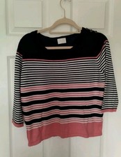 women's stretchy striped top size L/XL BY Lauren Taylor GC