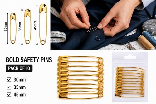 Safety pins pack - safety, metal