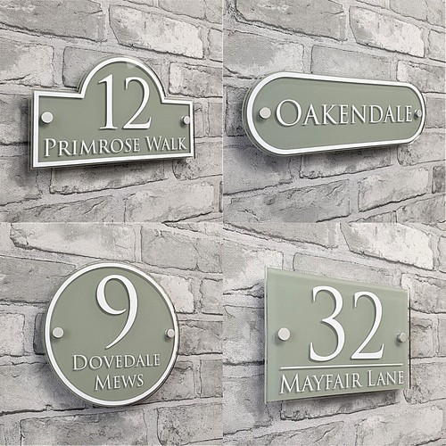 Traditional house number - traditional, sign