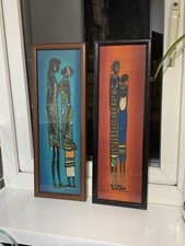 KIWANUKA NAIROBI ORIGINAL BATIK PAINTINGS - RARE SET OF TWO -Kenya Artist Sign