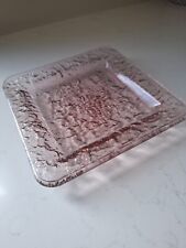 Pink Glass Square Trinket Tray