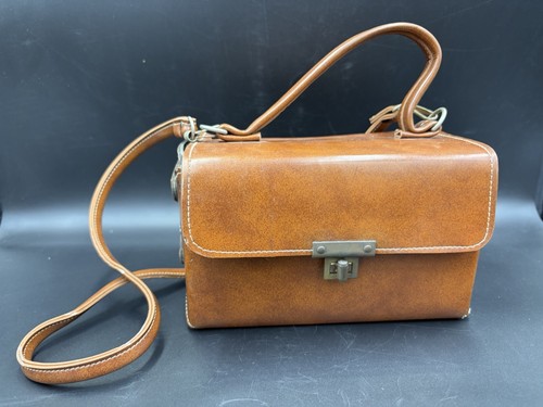 Vintage tan leather camera - leather,