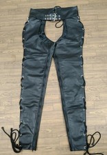 Mens Real Leather Chaps Cowboy Biker Chaps Motorcycle Pants Gay Western Riding