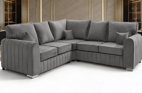 Grey plush 2c2 - corner, sofa