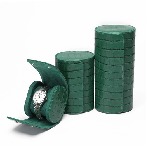 Crocodile leather green watch - crocodile,