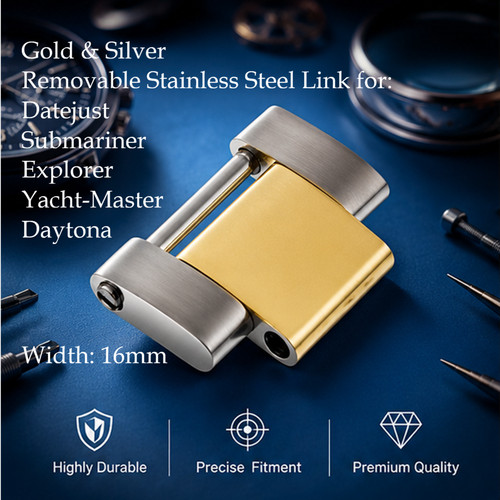 Silver gold spare link - 1x,