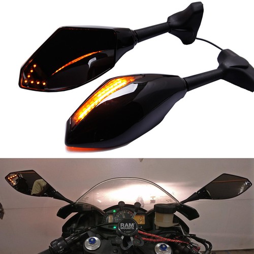 Pair motorcycle mirrors led - pair,