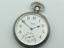 STERLING SILVER WALTHAM U.S.A OPEN FACE POCKET WATCH C1921