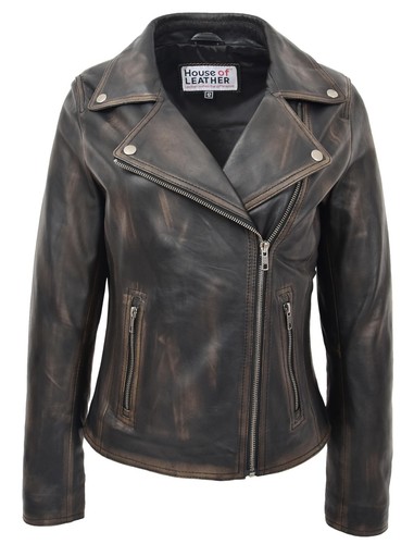 Womens real leather biker - womens,