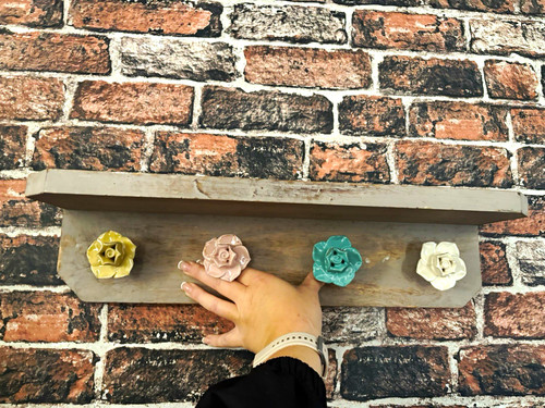 Wood wall mounted - wood, 4-hook