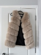 Faux Fur Beige Gilet Size