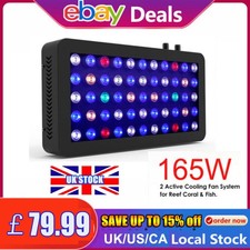 Phlizon 165W Dimmable Led Aquarium Light Coral Reef Fresh/Saltwater Fish Tank UK