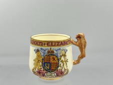 Beautiful Paragon King George VI Coronation Cup Mug Gilt Lion Handle 1937