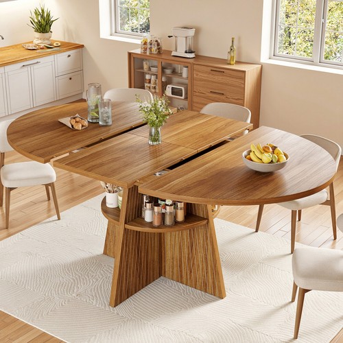Extendable round dining table - extendable,