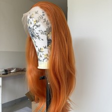 Heat Resistant Synthetic Hair Long Straight HD Lace Front Wig Ginger Orange